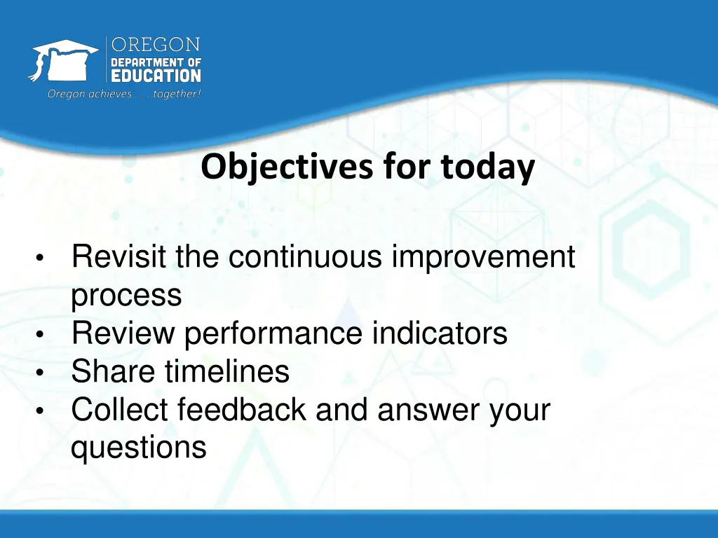 objectives for today