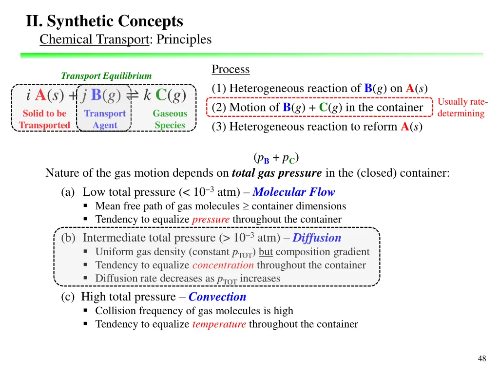ii synthetic concepts chemical transport 1