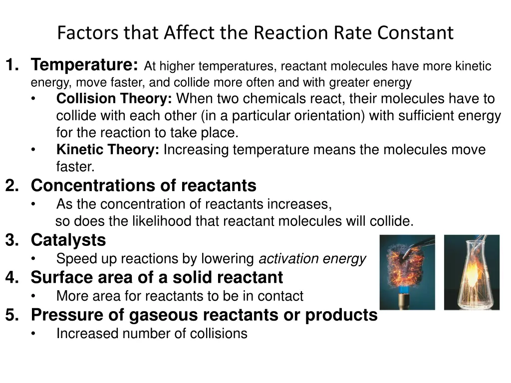 factors that affect the reaction rate constant