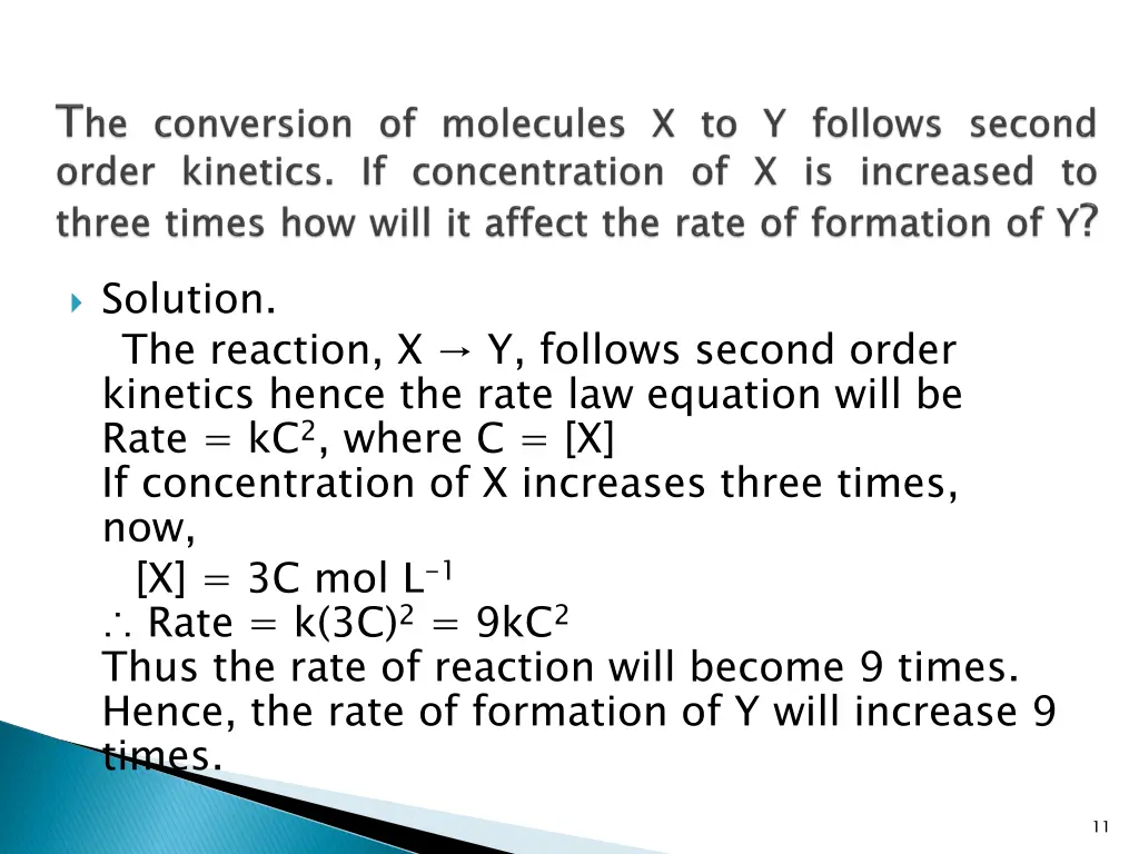 solution the reaction x y follows second order