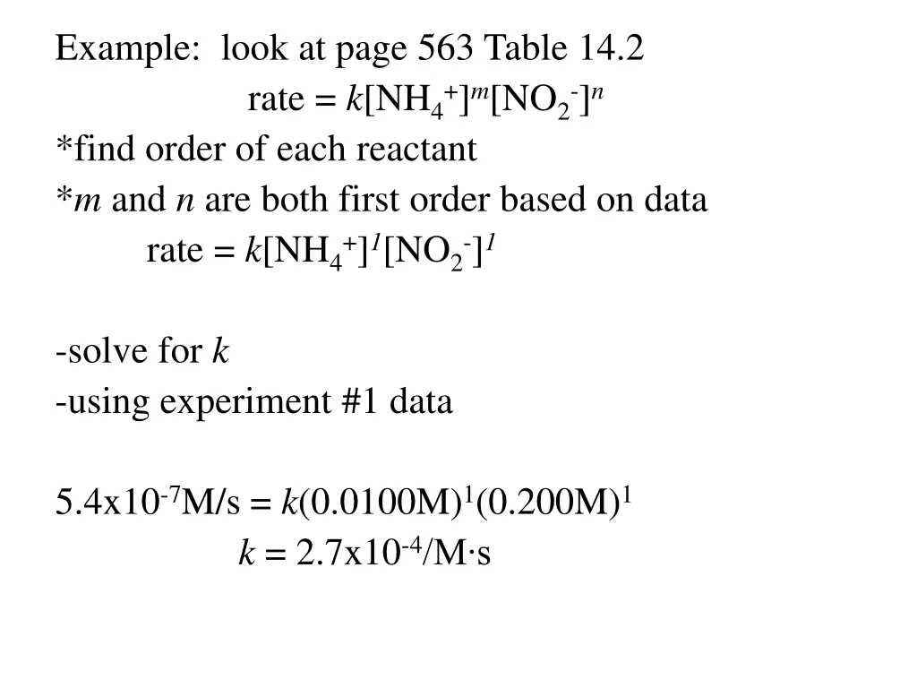 example look at page 563 table 14 2 rate