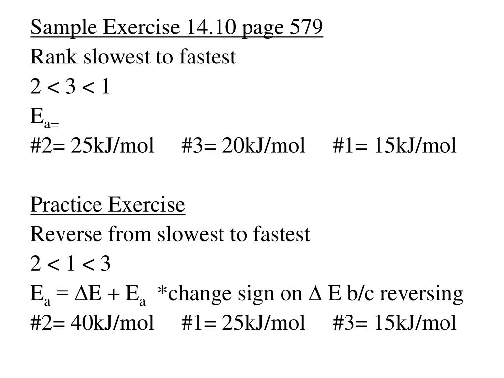 sample exercise 14 10 page 579 rank slowest