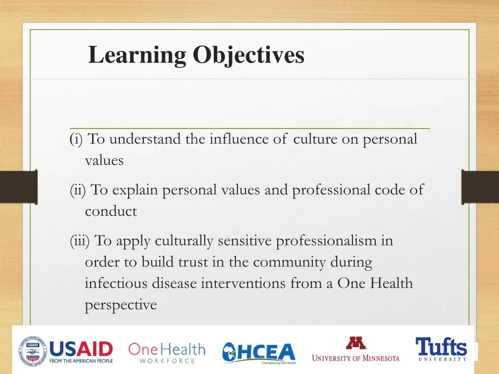 learning objectives