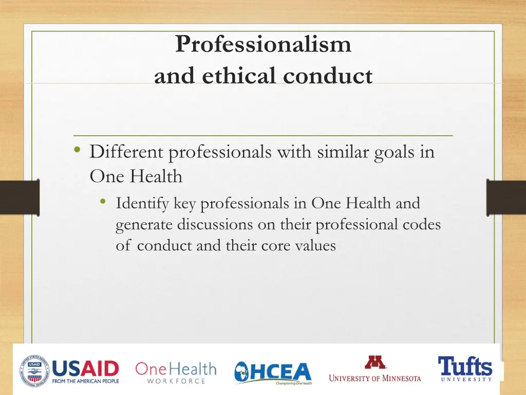 professionalism and ethical conduct