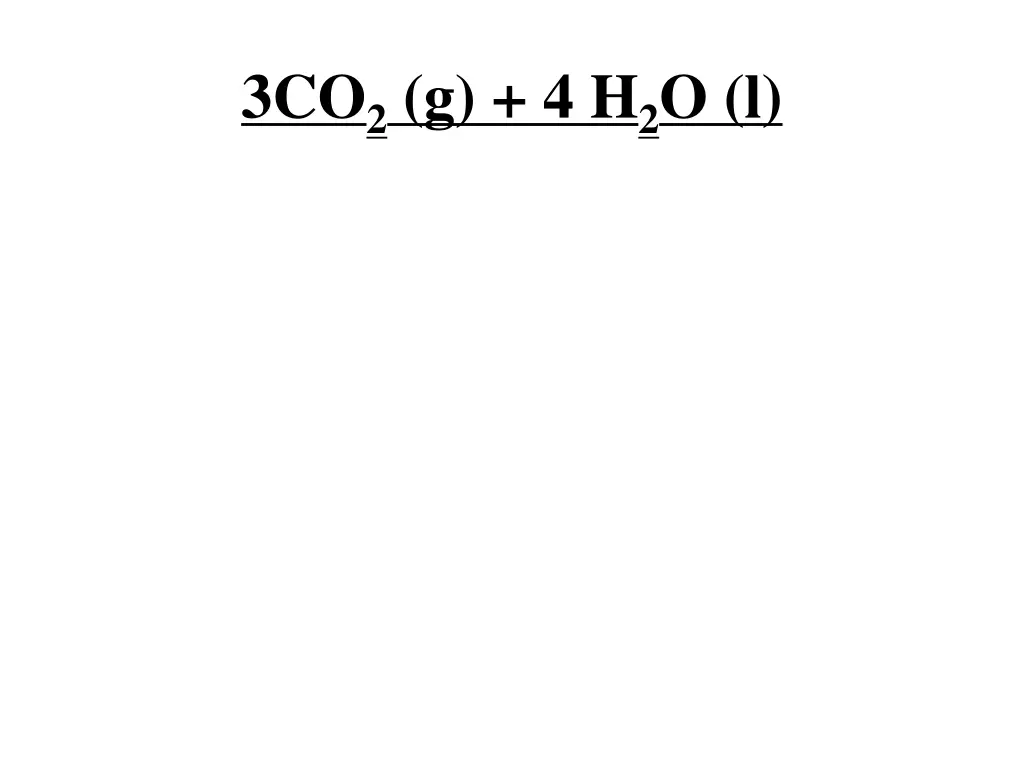 3co 2 g 4 h 2 o l