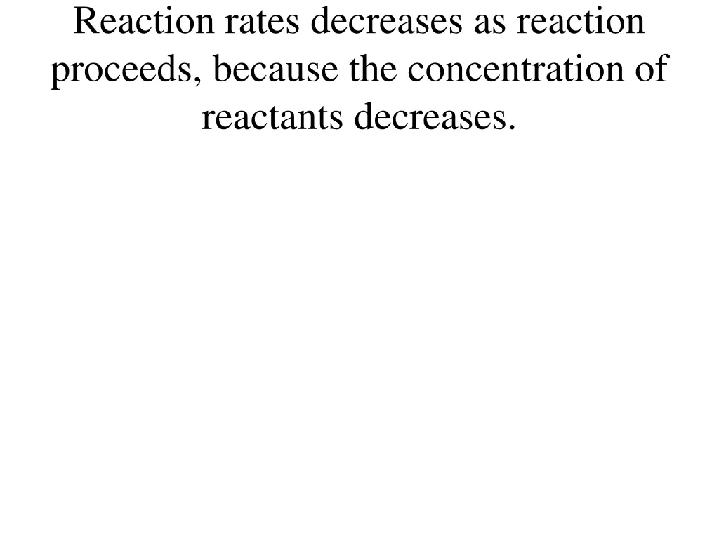 reaction rates decreases as reaction proceeds