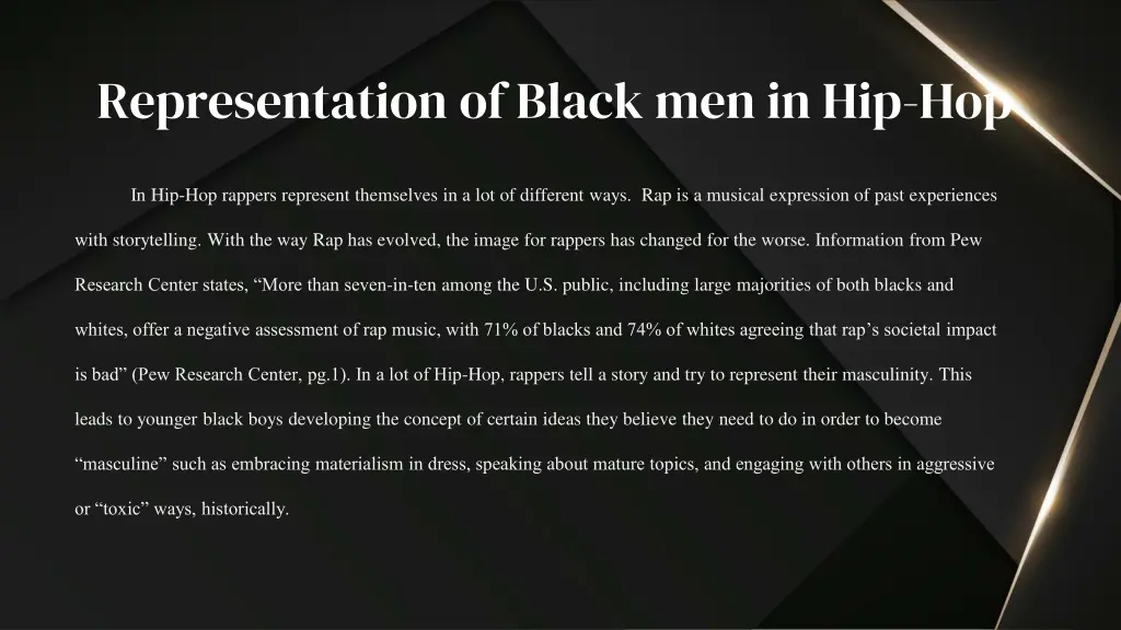 representation of black men in hip hop