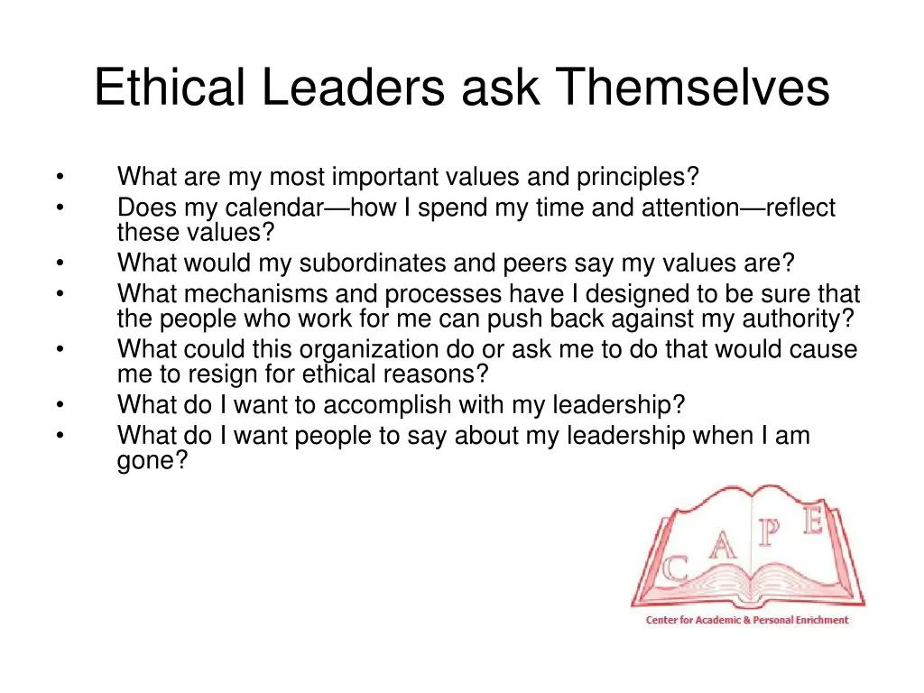 ethical leaders ask themselves