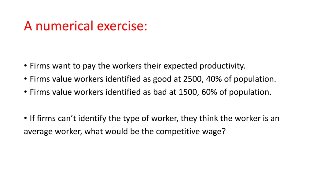 a numerical exercise