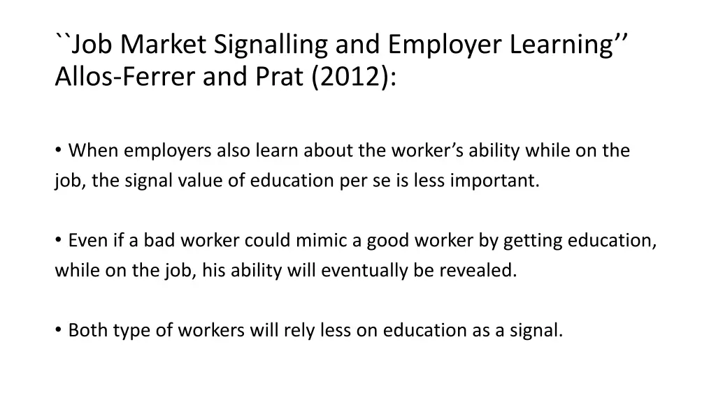 job market signalling and employer learning allos