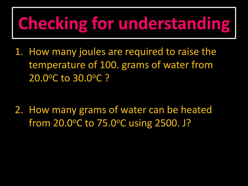 checking for understanding 1