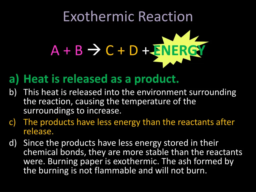exothermic reaction