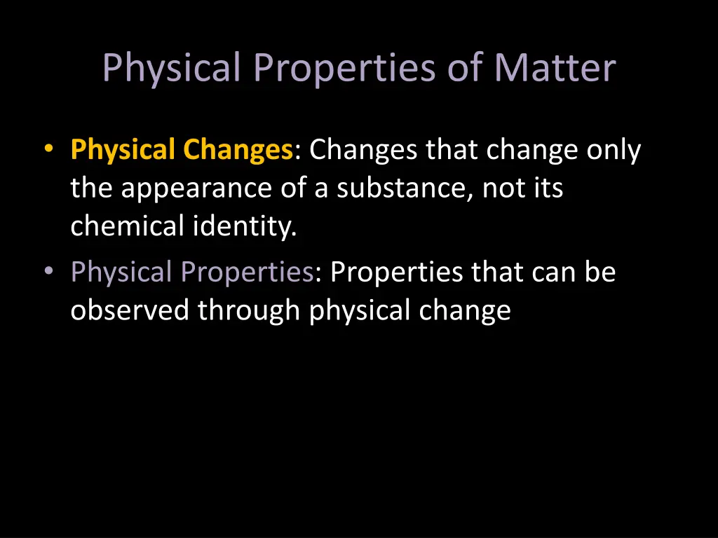 physical properties of matter