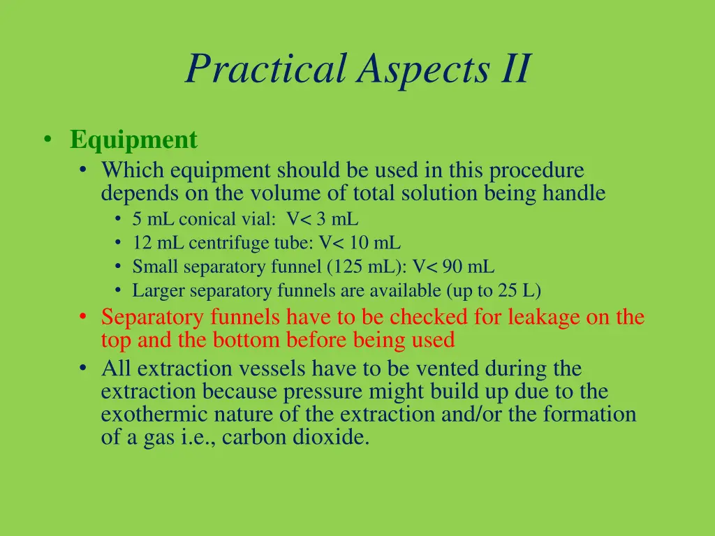 practical aspects ii