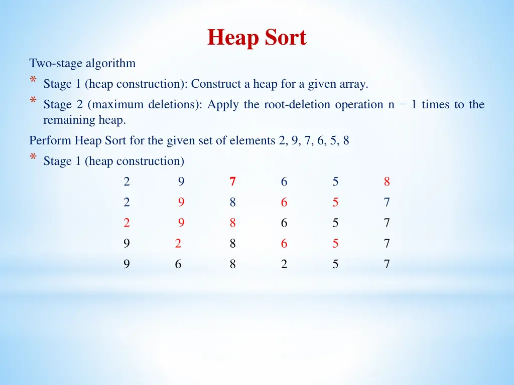 heap sort