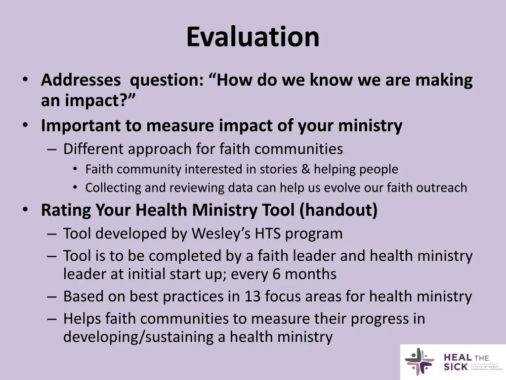 evaluation