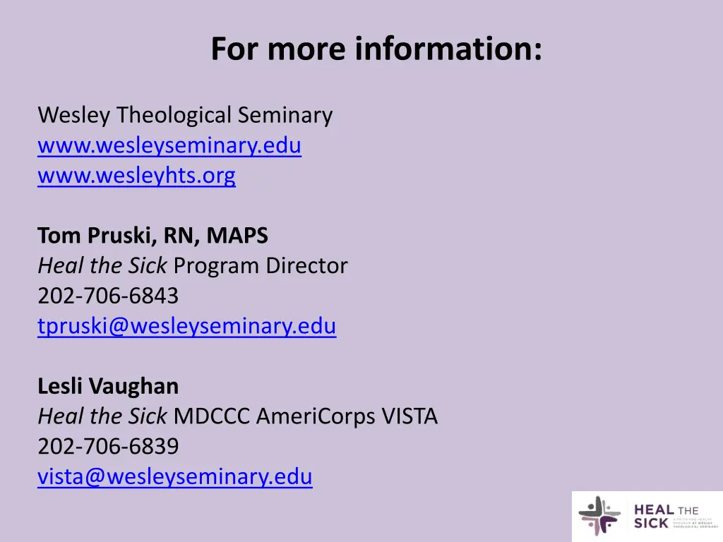 for more information
