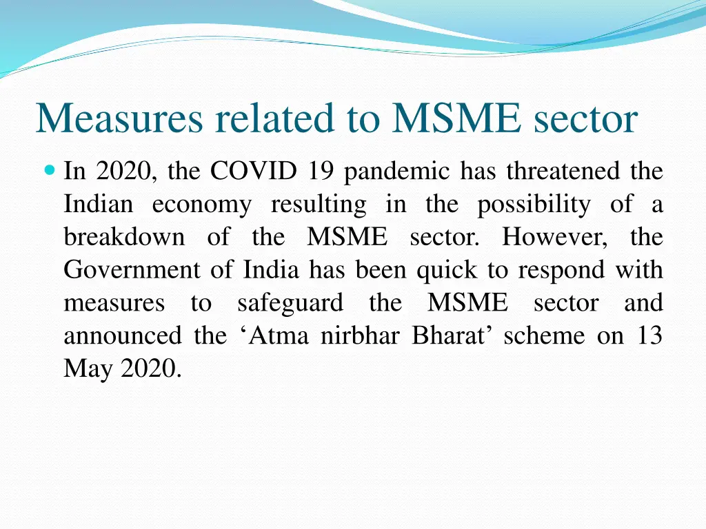measures related to msme sector in 2020 the covid