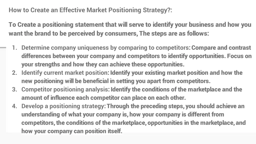 how to create an effective market positioning