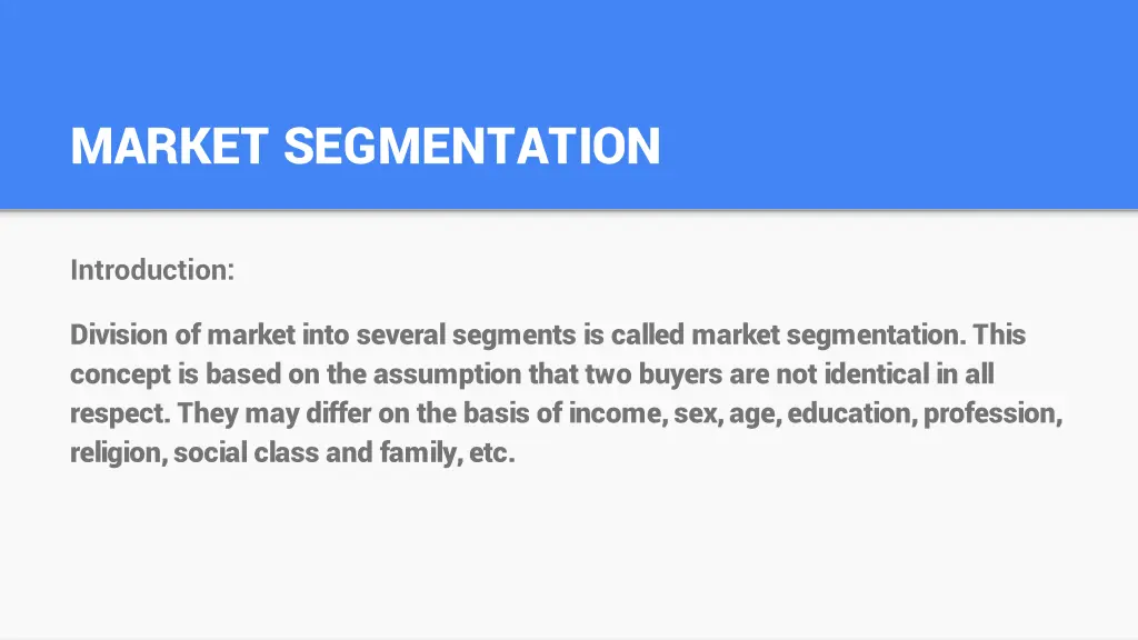 market segmentation