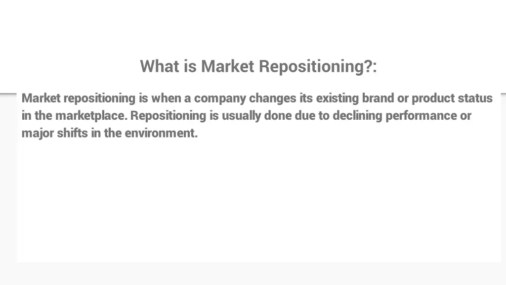 market segmentation what is market repositioning