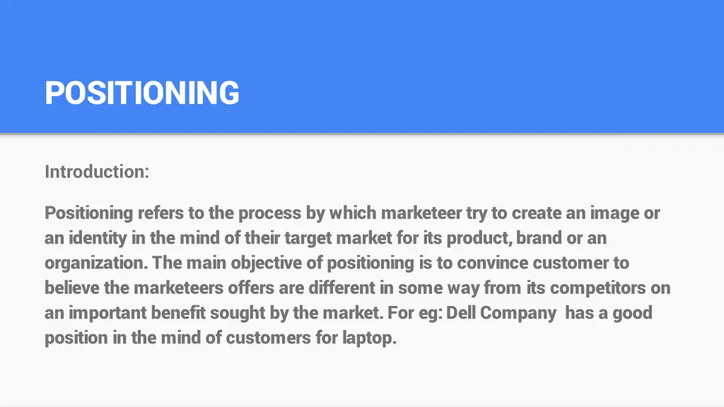 positioning
