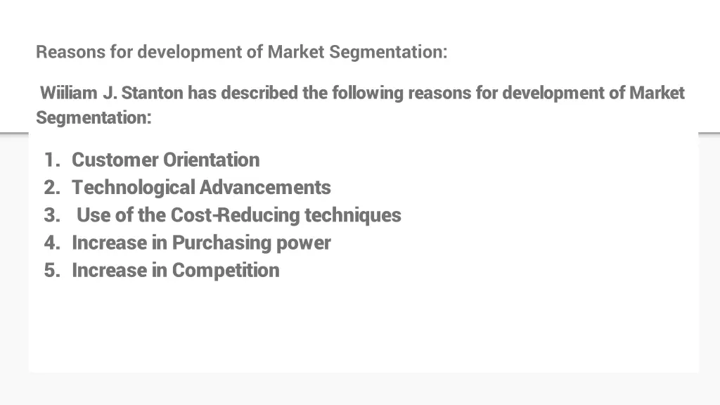 reasons for development of market segmentation