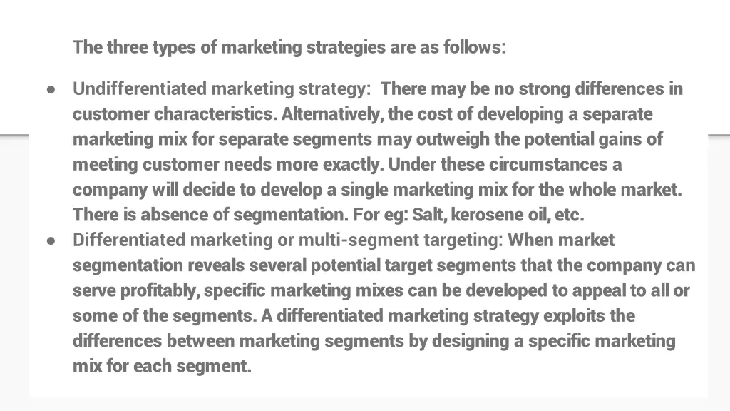 t he three types of marketing strategies