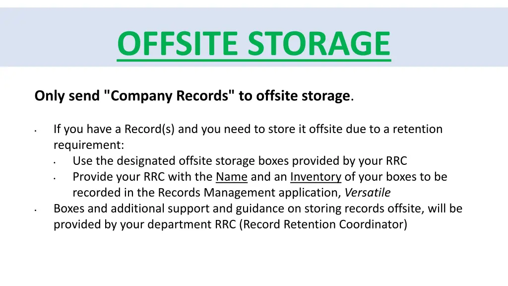 offsite storage