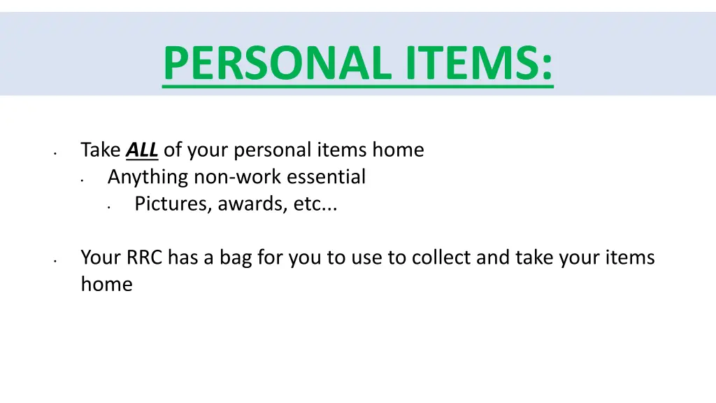 personal items