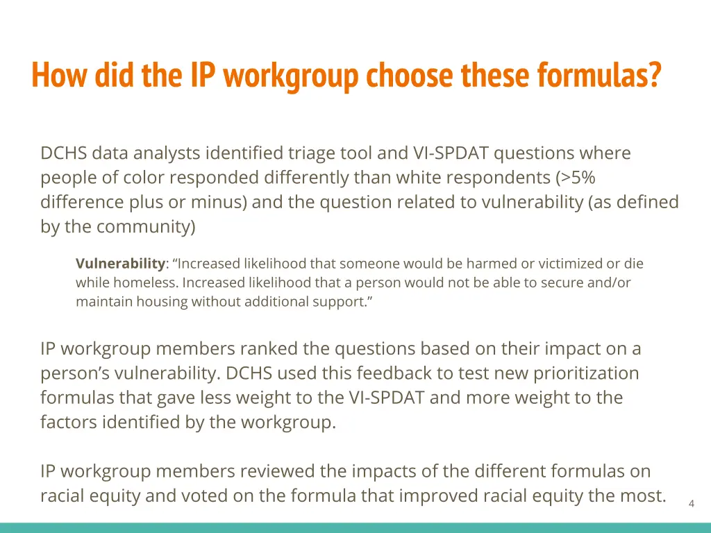 how did the ip workgroup choose these formulas