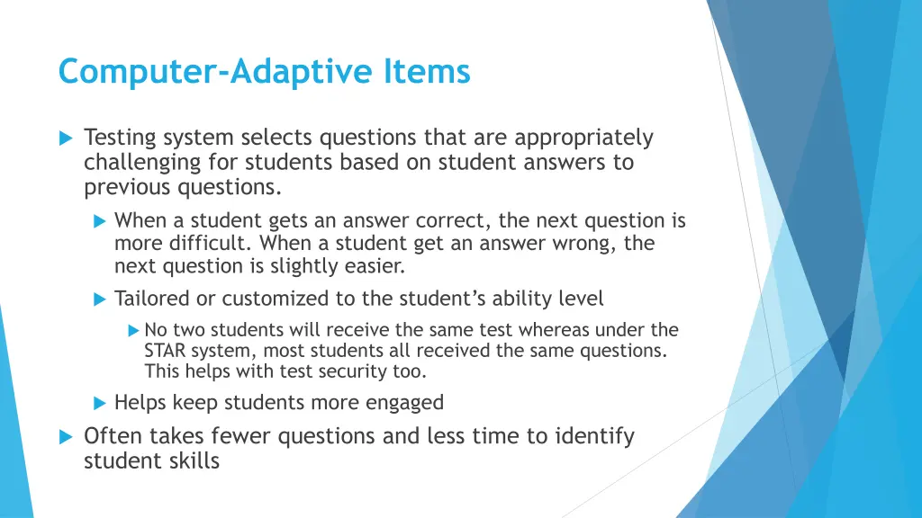 computer adaptive items