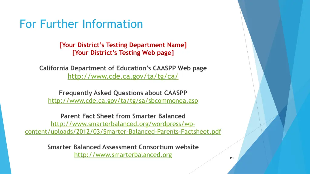 for further information