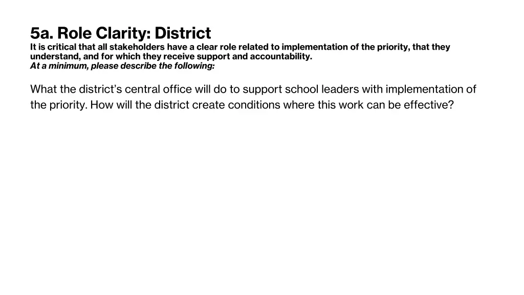 5a role clarity district it is critical that