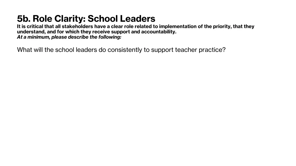 5b role clarity school leaders it is critical