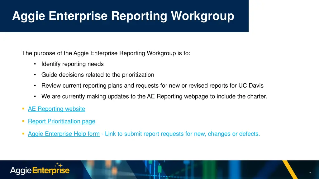 aggie enterprise reporting workgroup