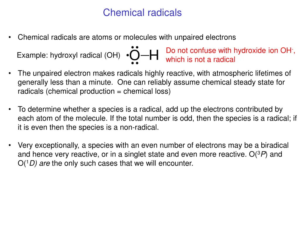 chemical radicals