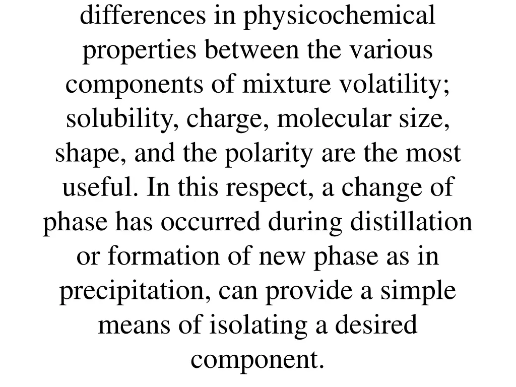 differences in physicochemical properties between