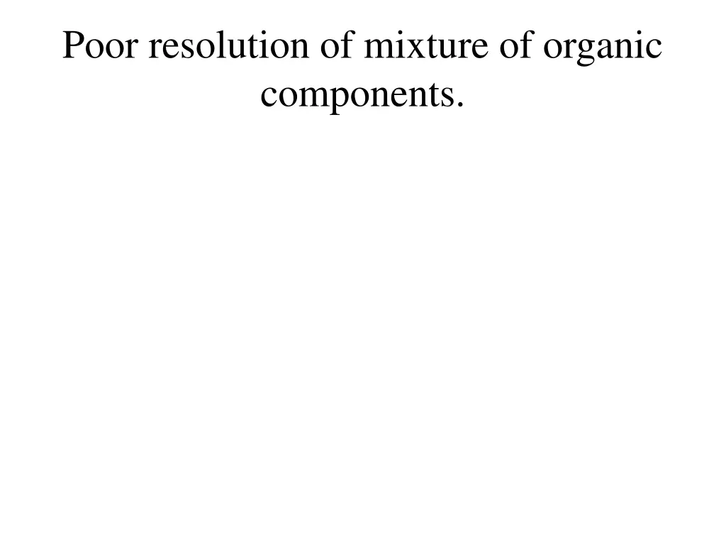 poor resolution of mixture of organic components