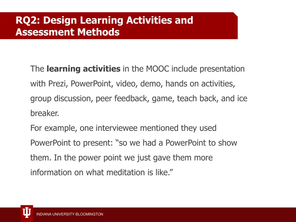 rq2 design learning activities and assessment