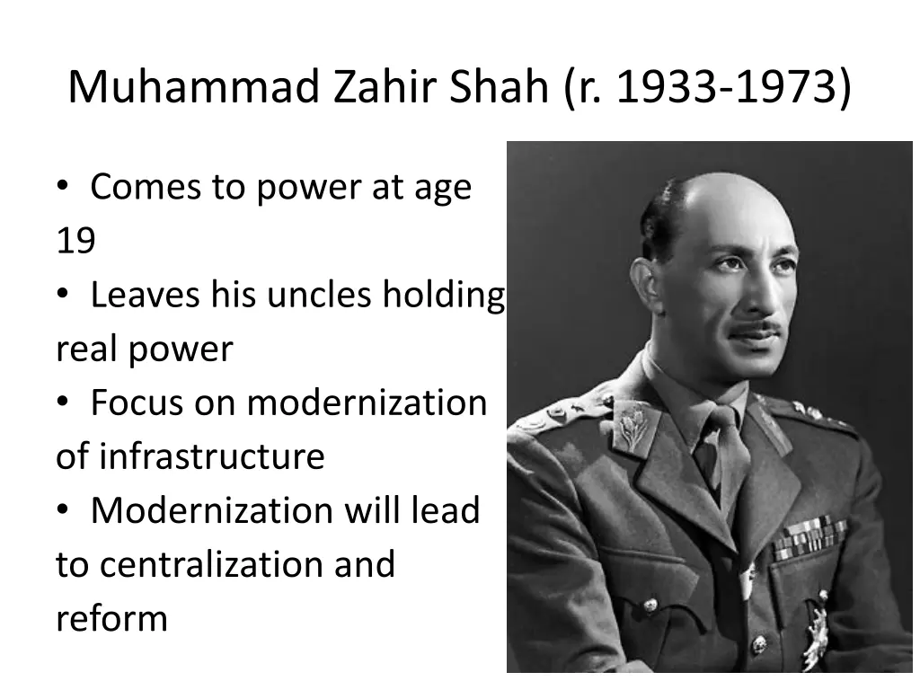 muhammad zahir shah r 1933 1973
