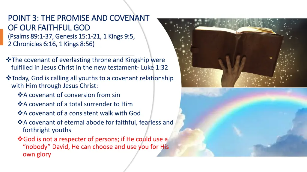 point 3 the promise and covenant point 1