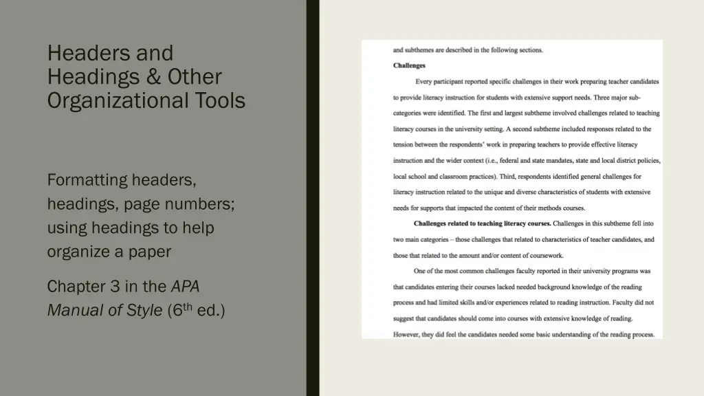 headers and headings other organizational tools