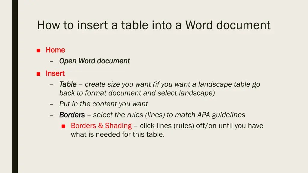 how to insert a table into a word document