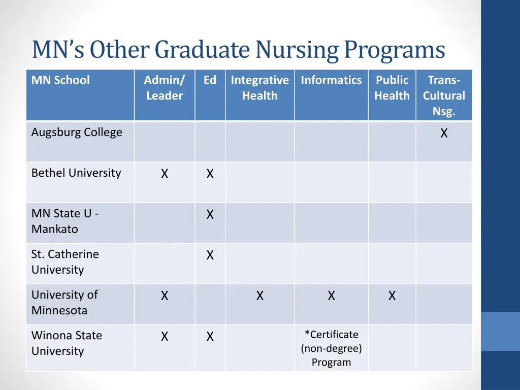 mn s other graduate nursing programs