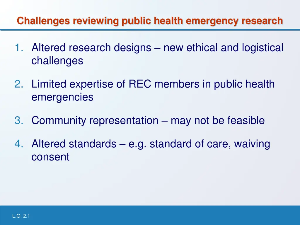 challenges reviewing public health emergency