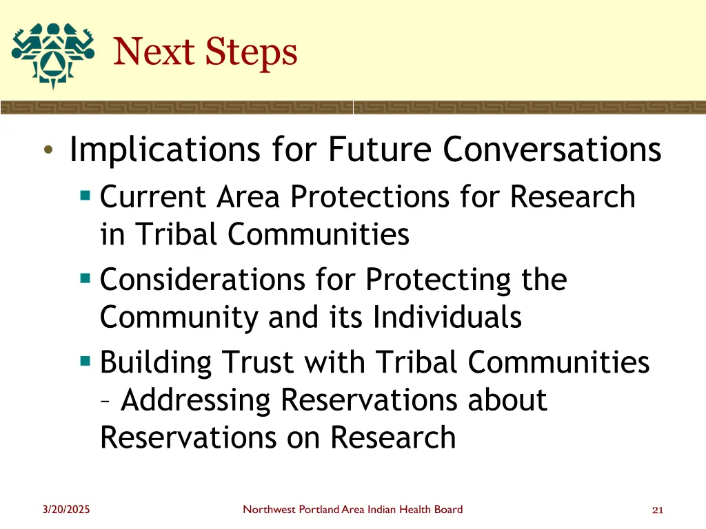 next steps