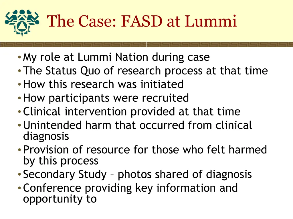 the case fasd at lummi