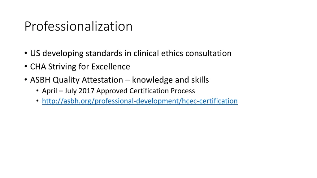 professionalization