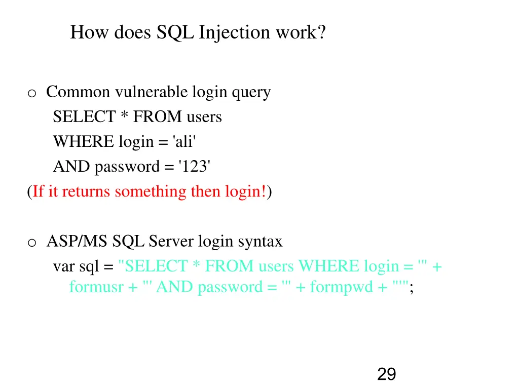 how does sql injection work